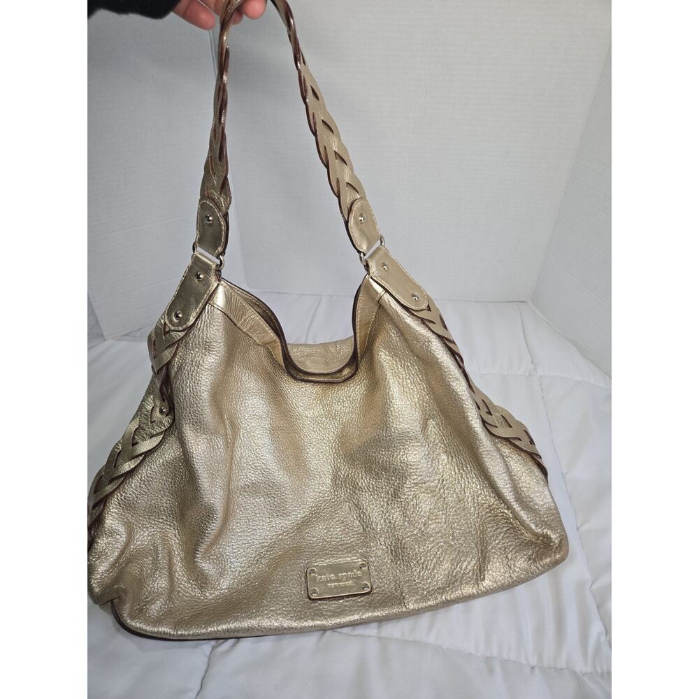 kate spade Metallic Gold Leather Shoulder Tote